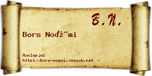 Bors Noémi névjegykártya